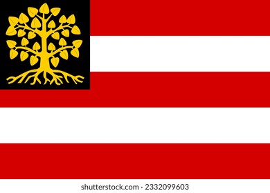 Flag of s-Hertogenbosch City and Municipality (North Brabant or Noord-Brabant province, Kingdom of the Netherlands, Holland) 's-Hertogenbosch or Den Bosch