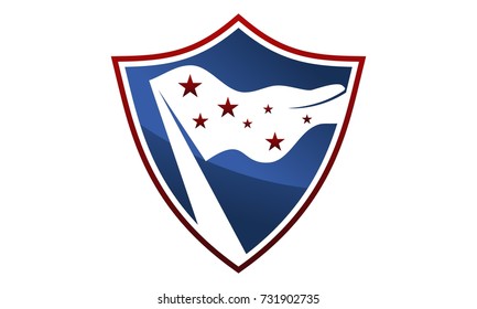 Flag in Shield