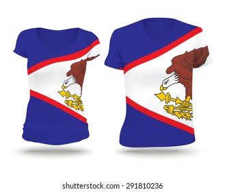 Flag shirt design of American Samoa - vector illustration