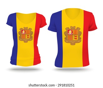 Flag shirt design of Andorra - vector illustration