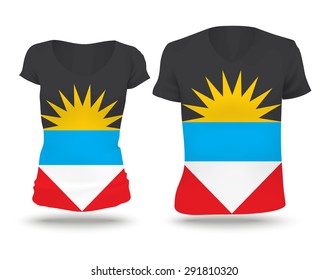 Flag shirt design of Antigua and Barbuda - vector illustration