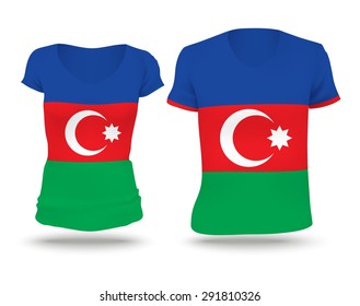 Flag shirt design of Azerbaijan - vector illustration
