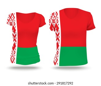 Flag shirt design of Belarus - vector illustration
