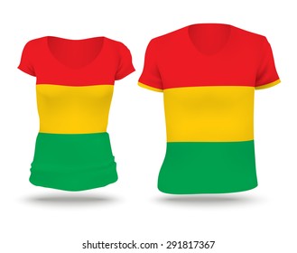 Flag shirt design of Bolivia - vector illustration