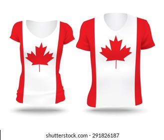 Flag shirt design of Canada - vector illustration