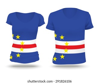 Flag shirt design of Cape Verde - vector illustration