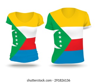 Flag shirt design of Comoros - vector illustration