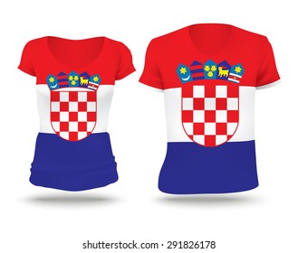Flag shirt design of Croatia - vector illustration