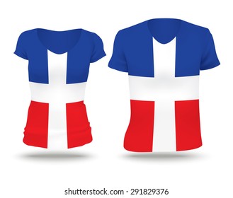 Flag shirt design of Dominican Republic - vector illustration