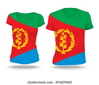 Flag shirt design of Eritrea - vector illustration