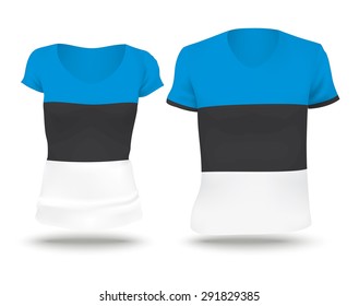Flag shirt design of Estonia - vector illustration