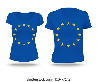 Flag shirt design of European Union - vector illustration