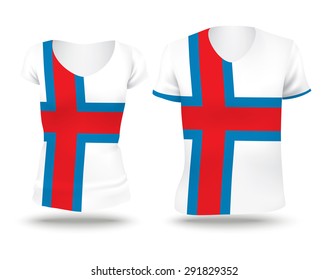 Flag shirt design of Faroe Islands - vector illustration