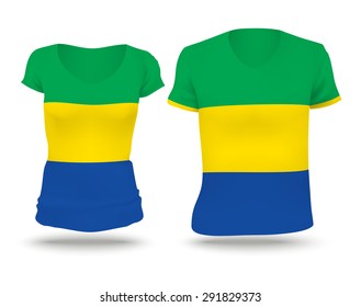 Flag shirt design of Gabon - vector illustration