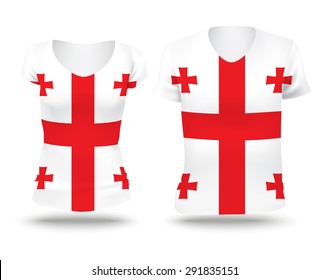 Flag shirt design of Georgia - vector illustration