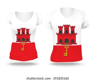 Flag shirt design of Gibraltar - vector illustration