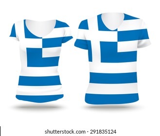 Flag shirt design of Greece - vector illustration