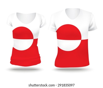 Flag shirt design of Greenland - vector illustration