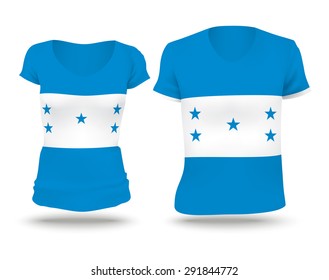 Flag shirt design of Honduras - vector illustration