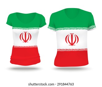 Flag shirt design of Iran - vector illustration