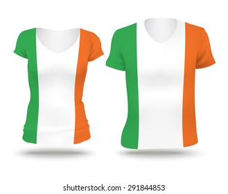 Flag shirt design of Ireland - vector illustration