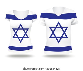 Flag shirt design of Israel - vector illustration