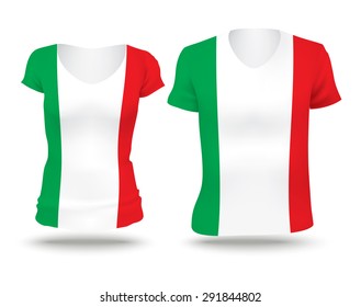 Flag shirt design of Italy - vector illustration