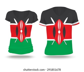 Flag shirt design of Kenya - vector illustration