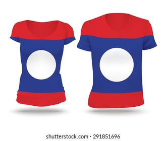 Flag shirt design of Laos - vector illustration