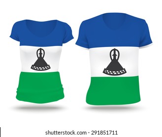 Flag shirt design of Lesotho - vector illustration