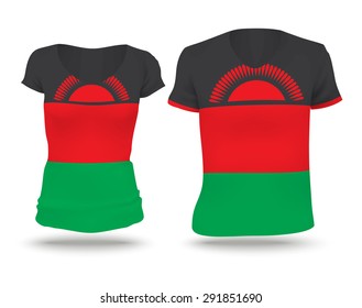 Flag shirt design of Malawi - vector illustration