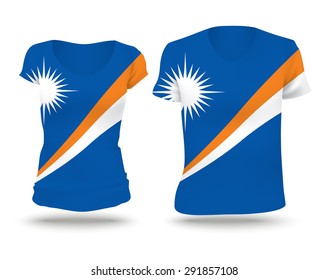 Flag shirt design of Marshall Islands - vector illustration