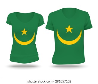 Flag shirt design of Mauritania - vector illustration