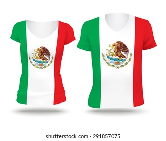 Flag shirt design of Mexico - vector illustration