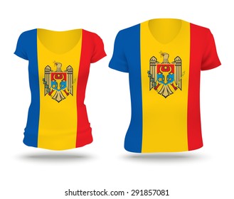 Flag shirt design of Moldova - vector illustration