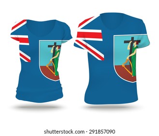 Flag shirt design of Montserrat - vector illustration