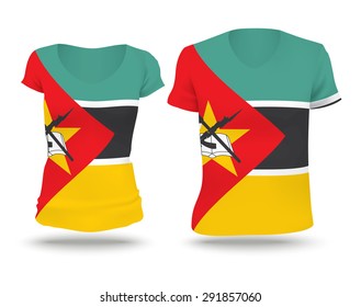 Flag shirt design of Mozambique - vector illustration