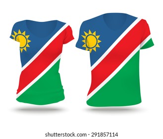 Flag shirt design of Namibia - vector illustration