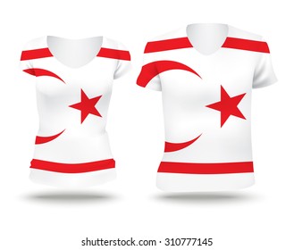 Flag shirt design of Northern Cyprus - vector illustration