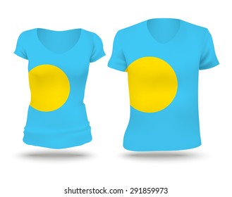Flag shirt design of Palau - vector illustration