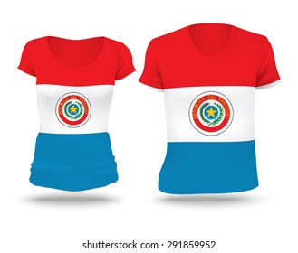 Flag shirt design of Paraguay - vector illustration