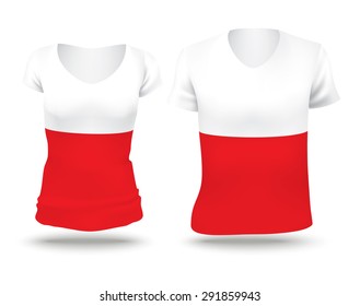 Flag shirt design of Poland - vector illustration
