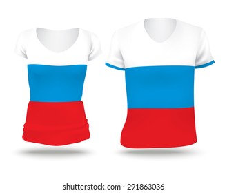 Flag shirt design of Russia - vector illustration