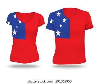 Diseño de camisas de bandera de Samoa - ilustración vectorial