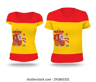 Flag shirt design of Spain - vector illustration