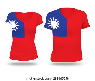 Flag shirt design of Taiwan - vector illustration