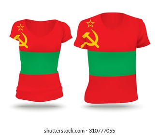 Flag shirt design of Transnistria - vector illustration