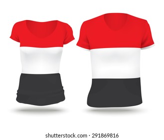 Flag shirt design of Yemen - vector illustration