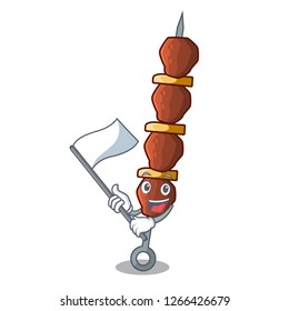 With flag shish chicken isolated on in mascot