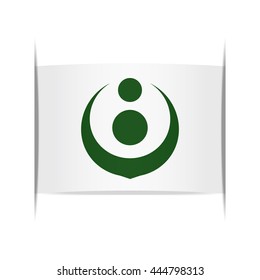 Flag of Shonan (Chiba Prefecture, Japan). Vector illustration of a stylized flag. The slit in the paper with shadows. Element for infographics.